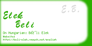 elek beli business card